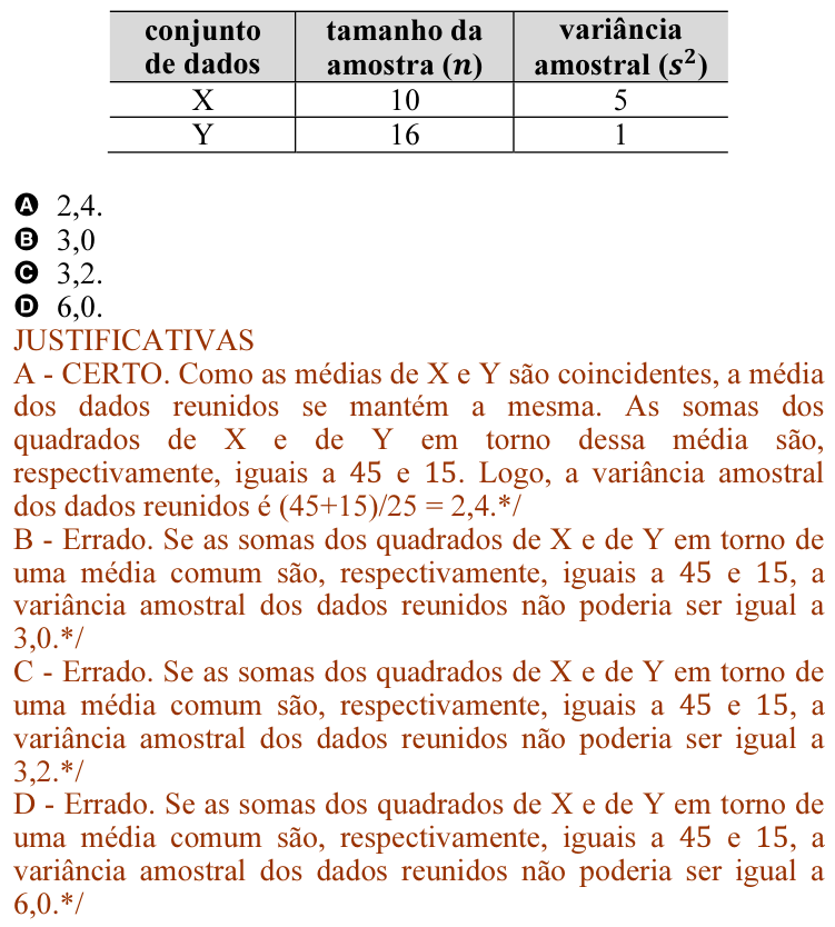 Figura da questão de Estatística e Raciocínio Lógico