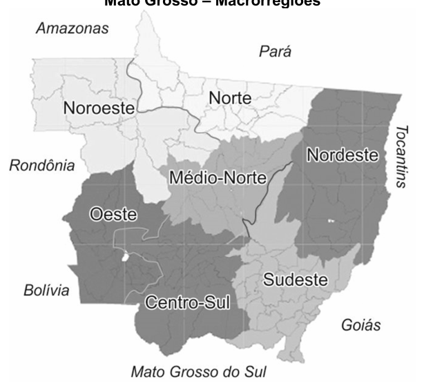 Figura da questão de Geografia de Mato Grosso